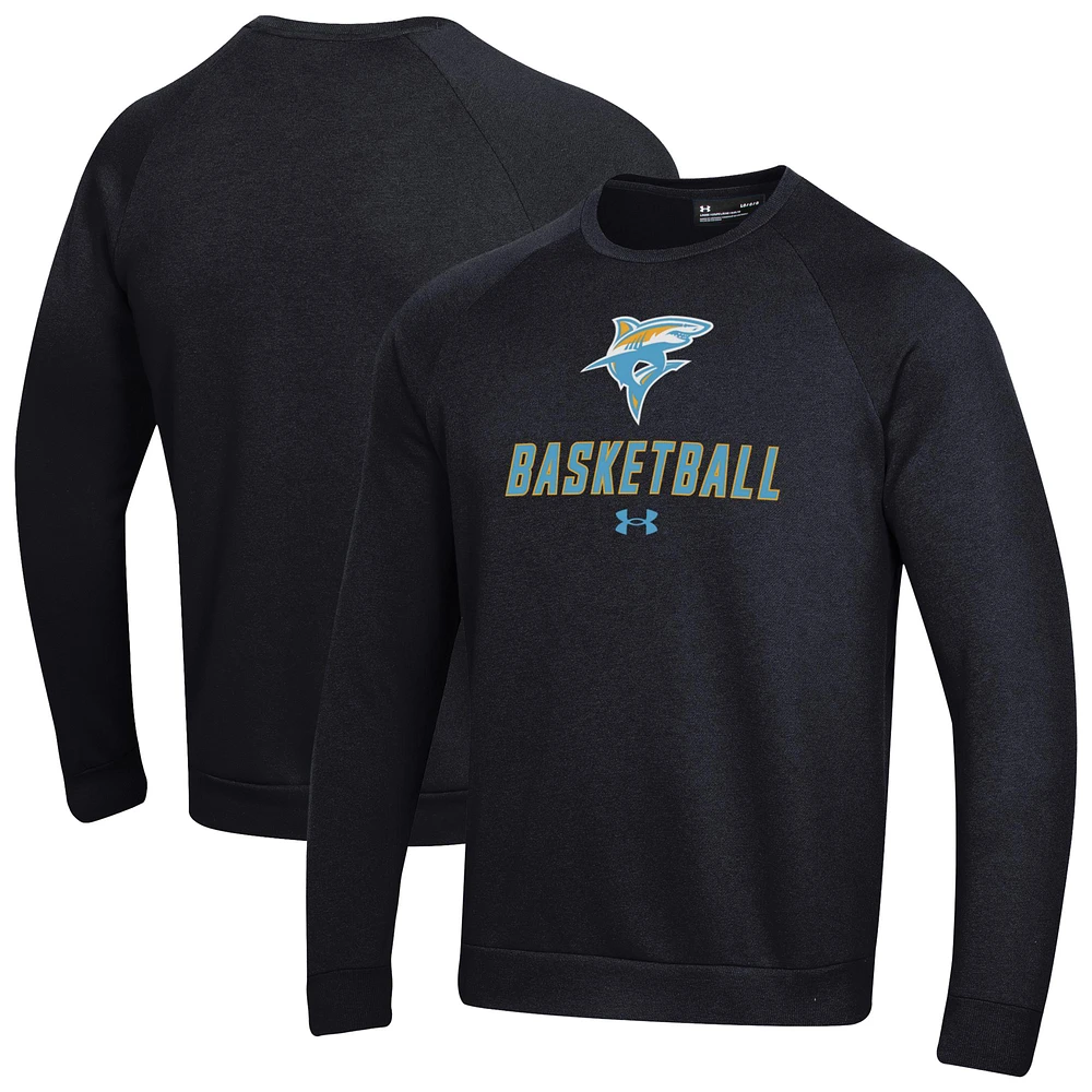 Men's Under Armour LIU Sharks Raglan Basketball Rival Fleece Pullover Sweatshirt