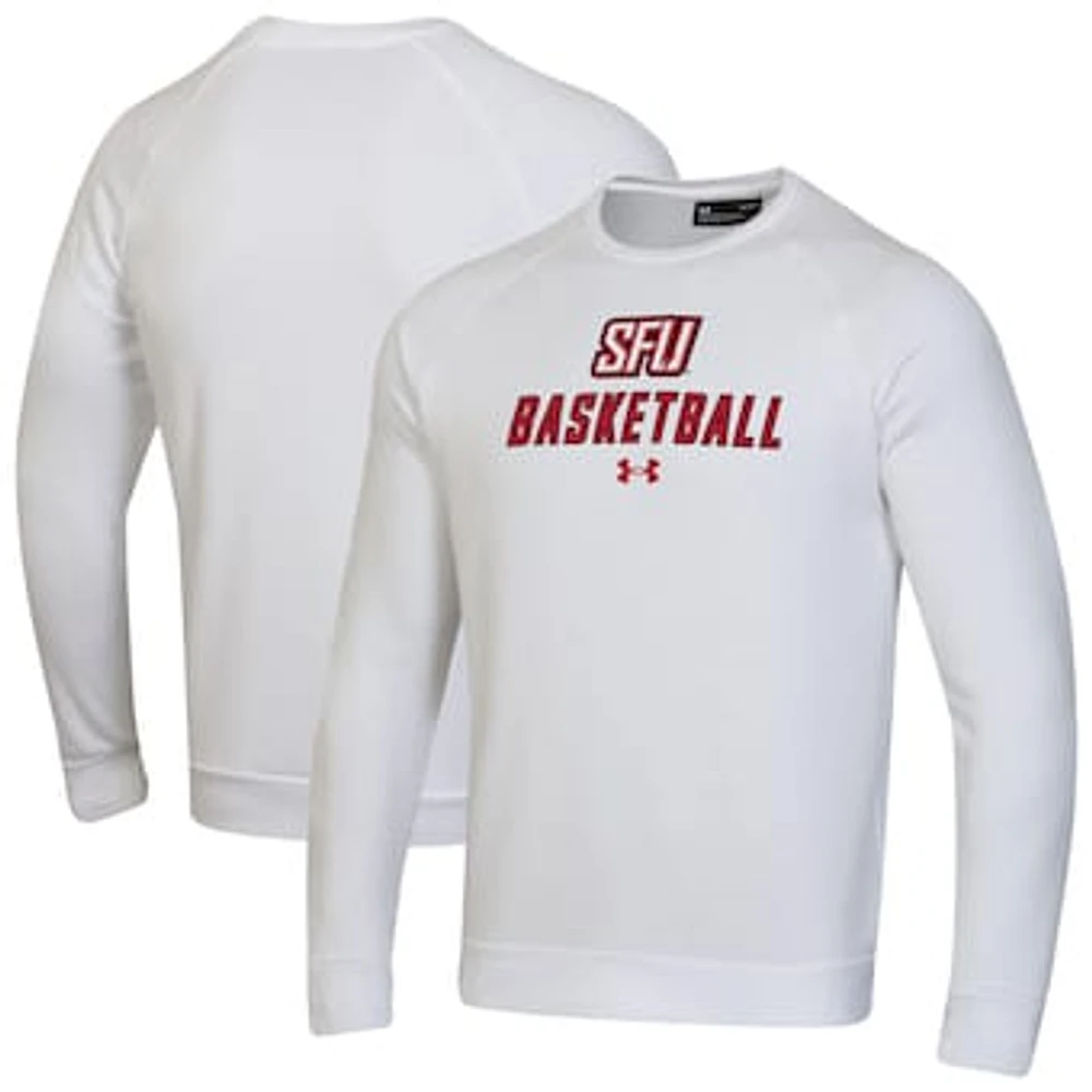 Men's Under Armour Red Saint Francis Flash Raglan Basketball Rival Fleece Pullover Sweatshirt