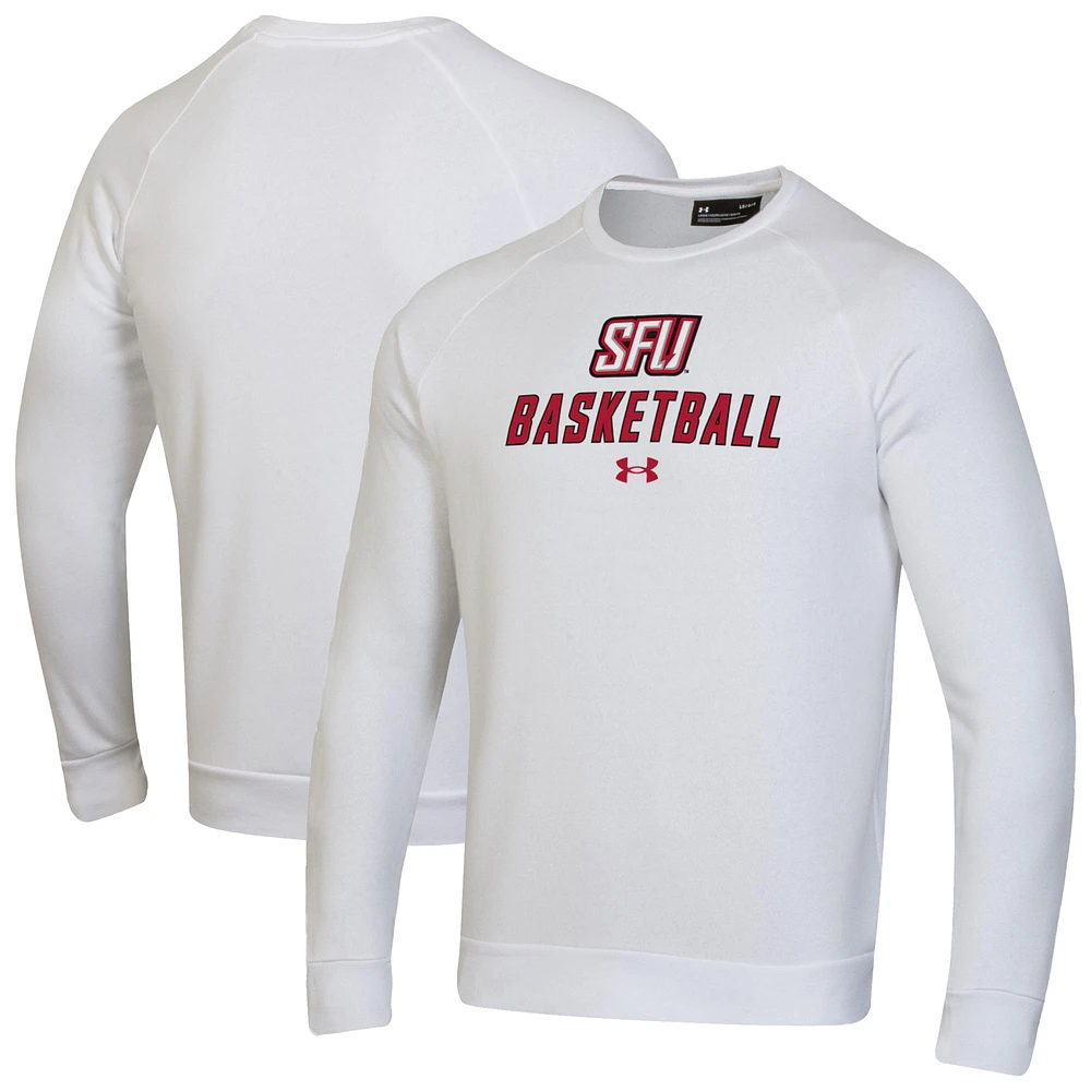 Men's Under Armour Red Saint Francis Flash Raglan Basketball Rival Fleece Pullover Sweatshirt