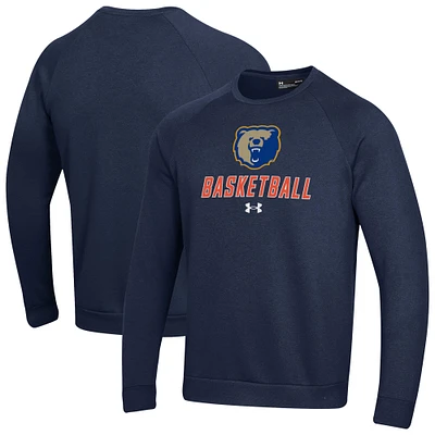 Men's Under Armour Navy Morgan State Bears Raglan Basketball Rival Fleece Pullover Sweatshirt