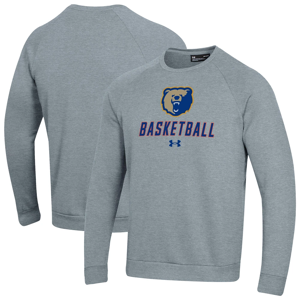 Men's Under Armour Gray Morgan State Bears Raglan Basketball Rival Fleece Pullover Sweatshirt