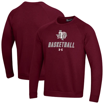 Men's Under Armour Maroon Texas Southern Tigers Raglan Basketball Rival Fleece Pullover Sweatshirt