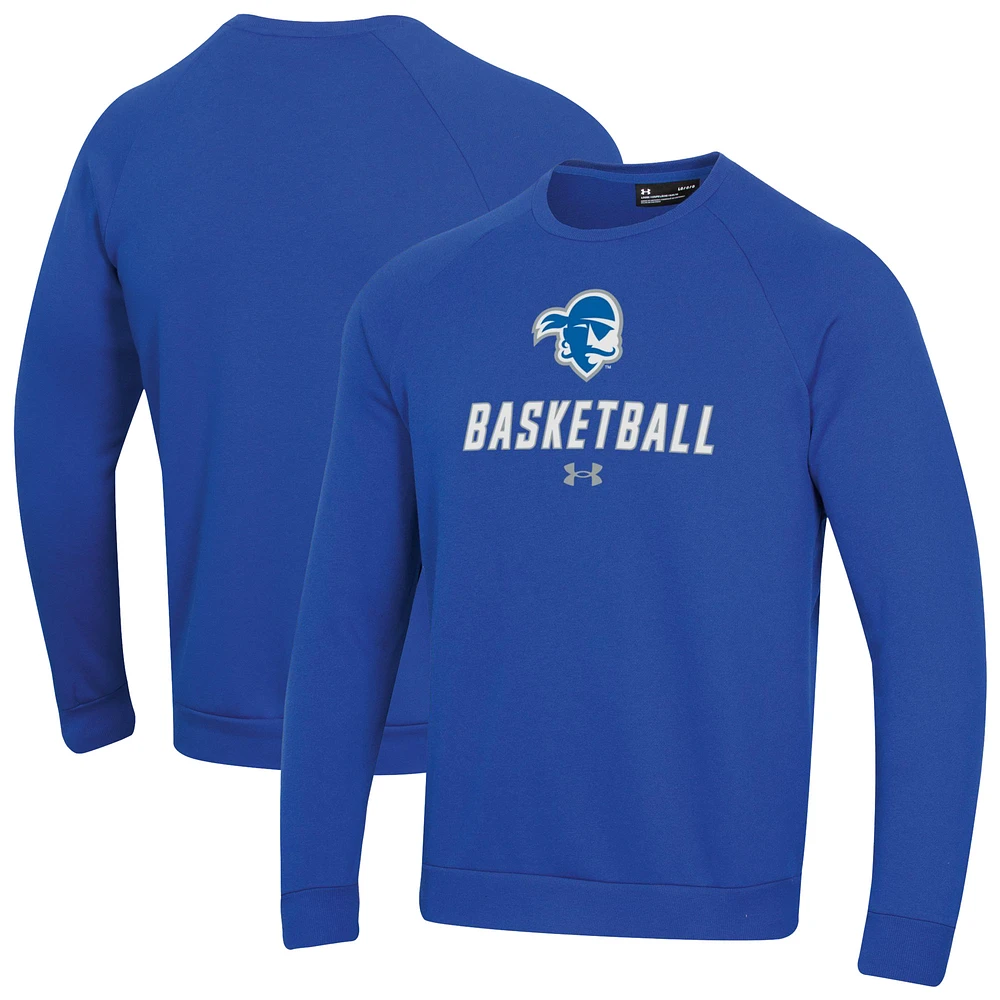 Men's Under Armour Seton Hall Pirates Raglan Basketball Rival Fleece Pullover Sweatshirt