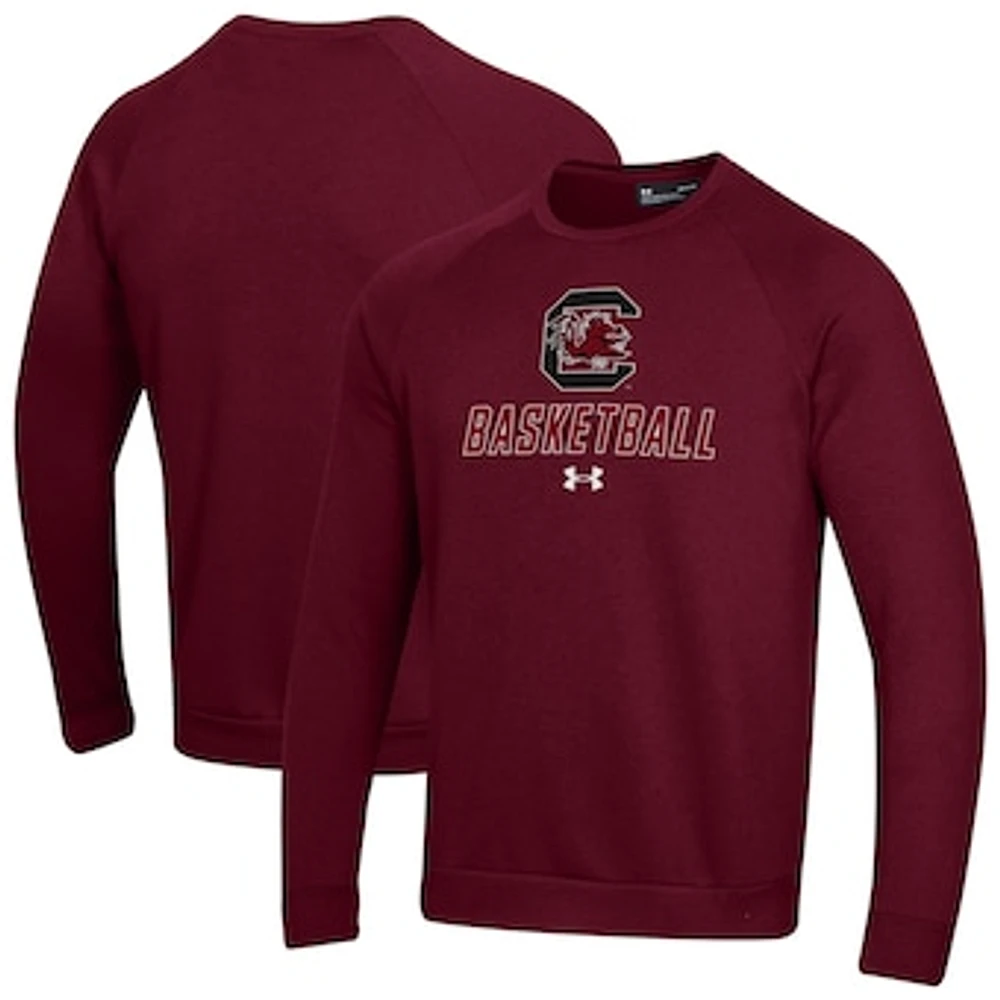 Men's Under Armour Garnet South Carolina Gamecocks Raglan Basketball Rival Fleece Pullover Sweatshirt