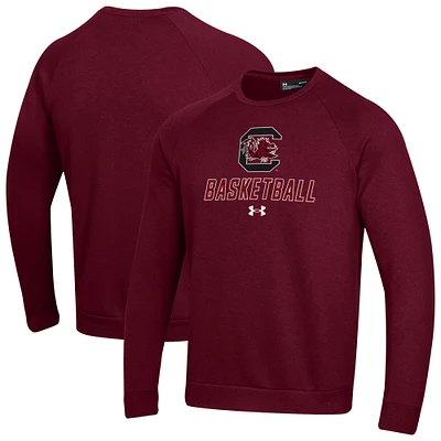Men's Under Armour Garnet South Carolina Gamecocks Raglan Basketball Rival Fleece Pullover Sweatshirt