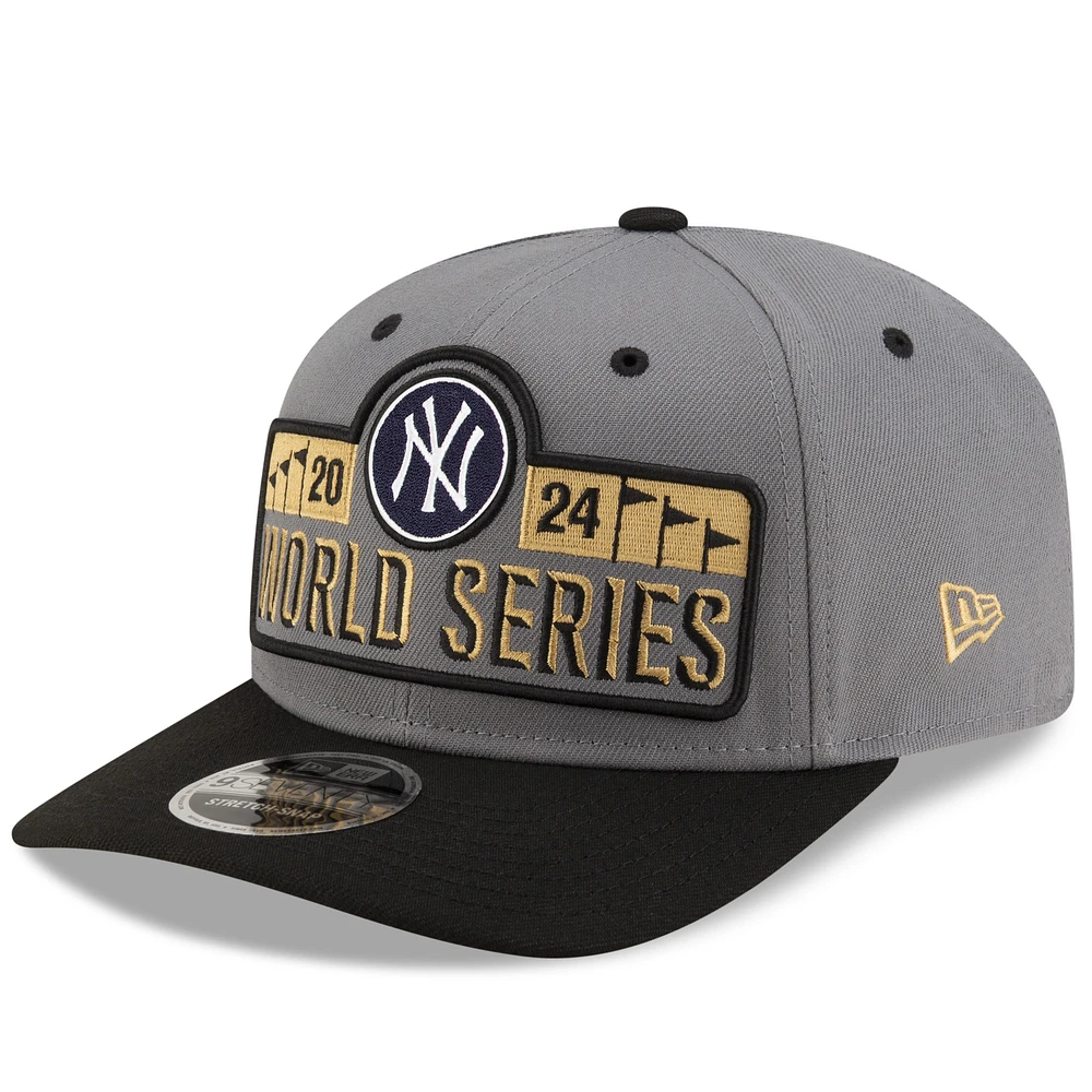 Men's New Era Gray New York Yankees 2024 American League Champions Locker Room 9SEVENTY Stretch-Snap Hat