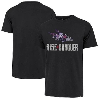 Men's '47 Black Baltimore Ravens Rise and Conquer Franklin T-Shirt
