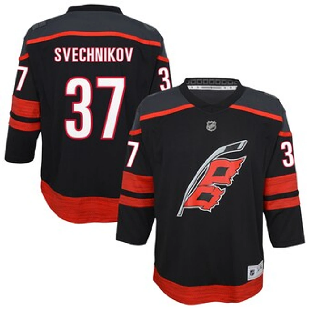 Youth Andrei Svechnikov Black Carolina Hurricanes Alternate Replica Player Jersey
