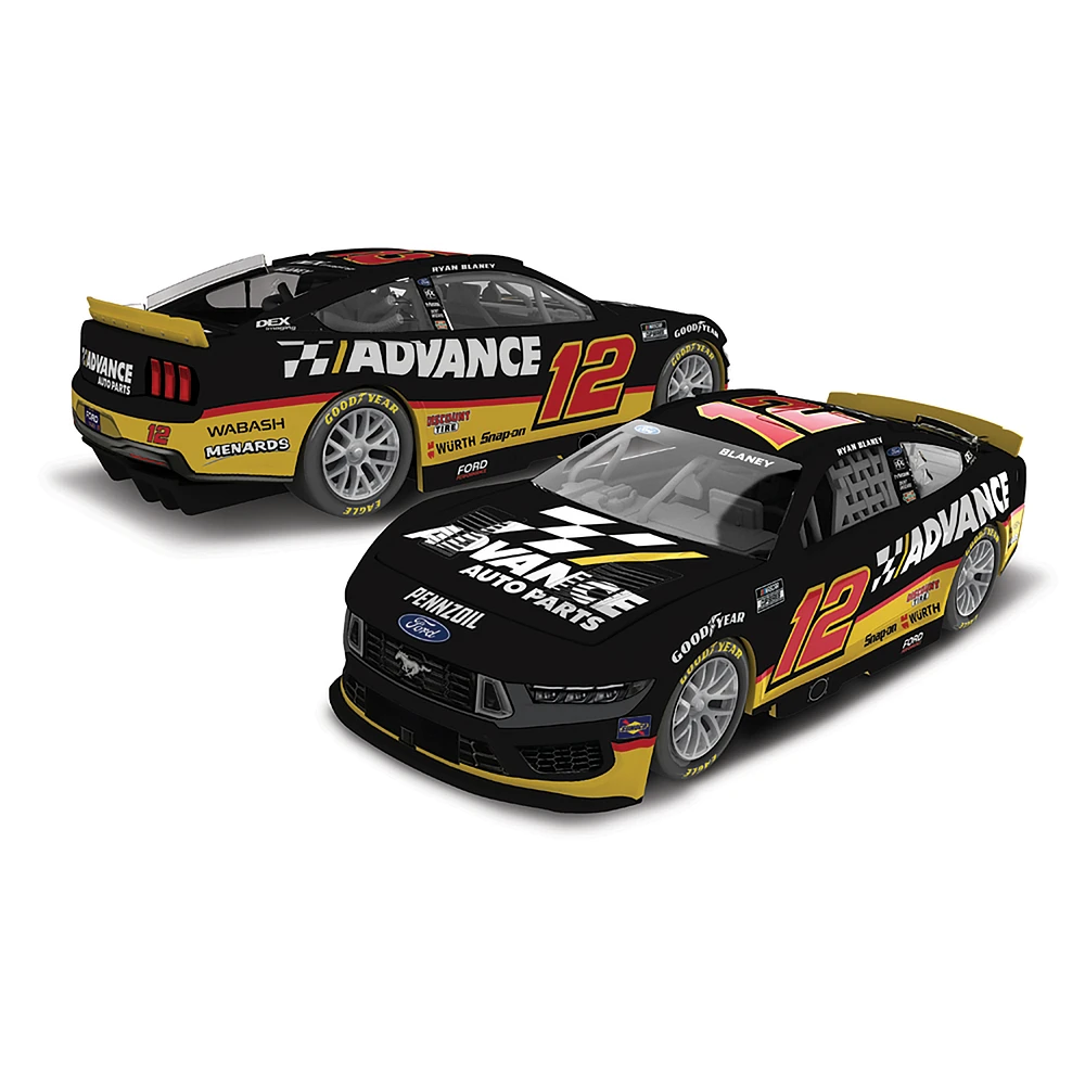 Action Racing Ryan Blaney 2025 #12 Advanced Auto Parts 1:24 Elite Foil Die-Cast Ford Mustang