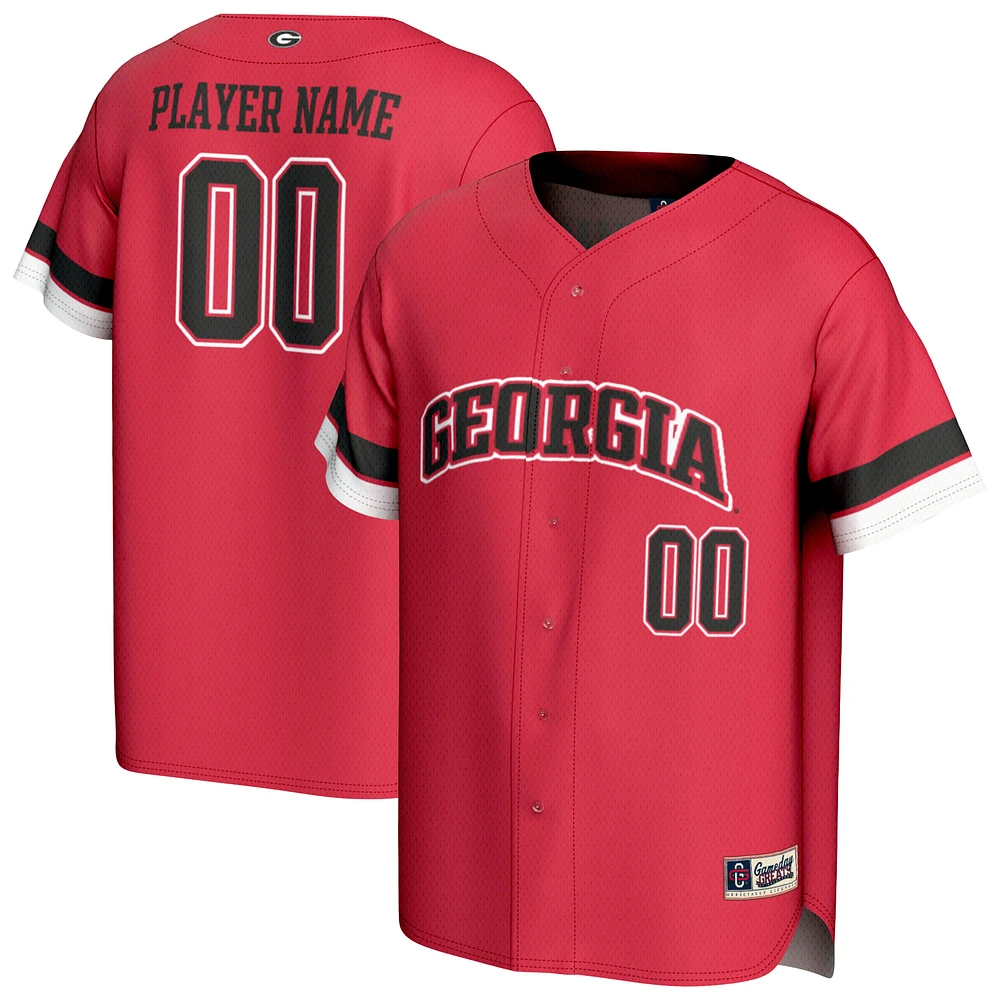 Youth GameDay Greats Red Georgia Bulldogs Personalized Baseball Fashion Jersey