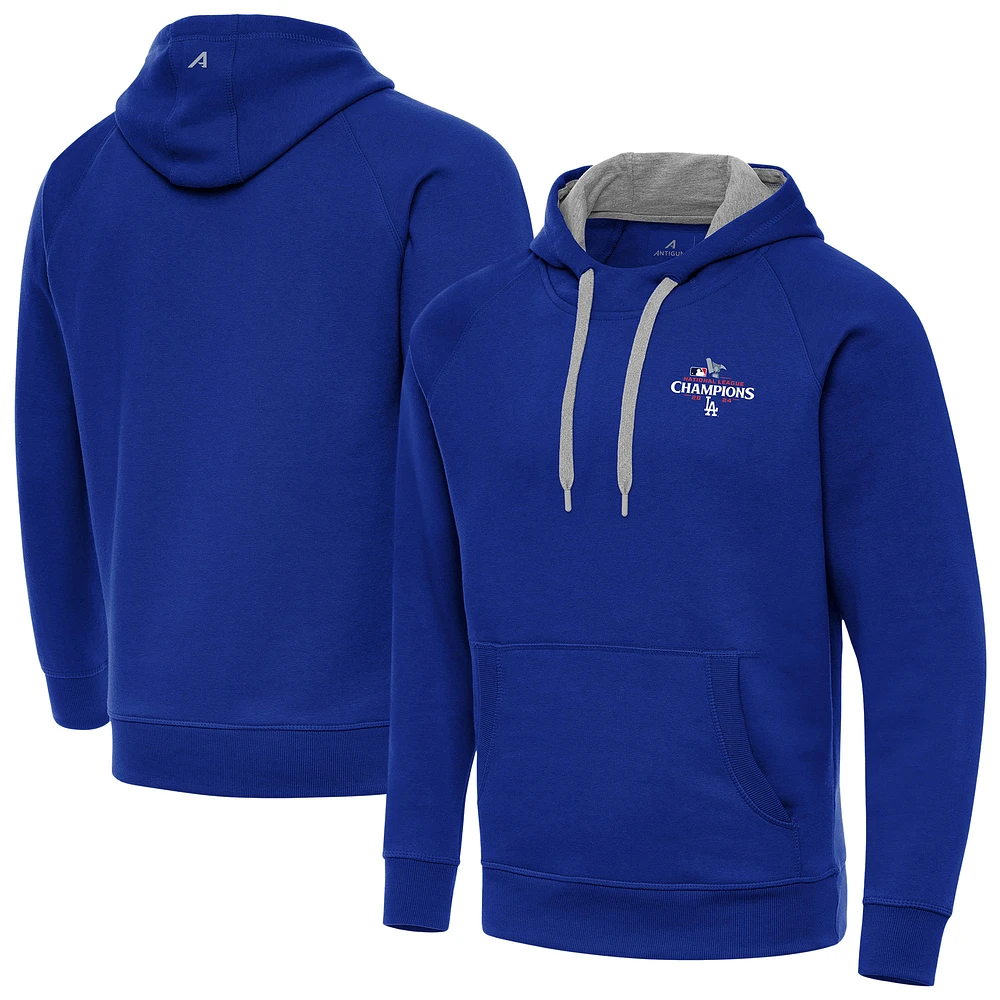 Men's Antigua Royal Los Angeles Dodgers 2024 National League Champions Victory Pullover Hoodie