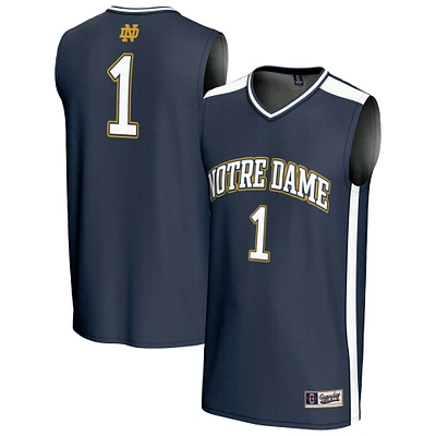 Youth GameDay Greats #1 Navy Notre Dame Fighting Irish Lightweight Collegiate Basketball Fashion Jersey