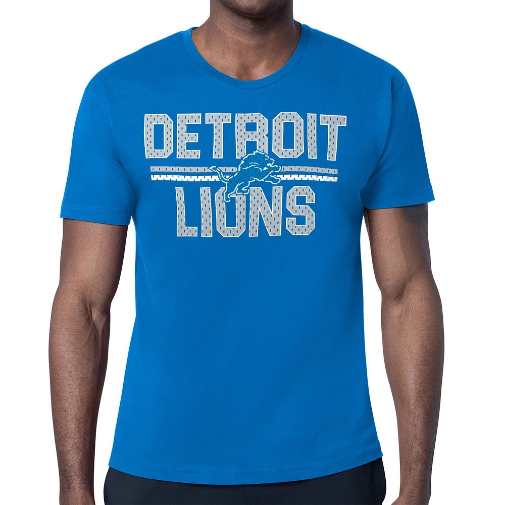 Men's Starter Blue Detroit Lions Retro Team Logo T-Shirt