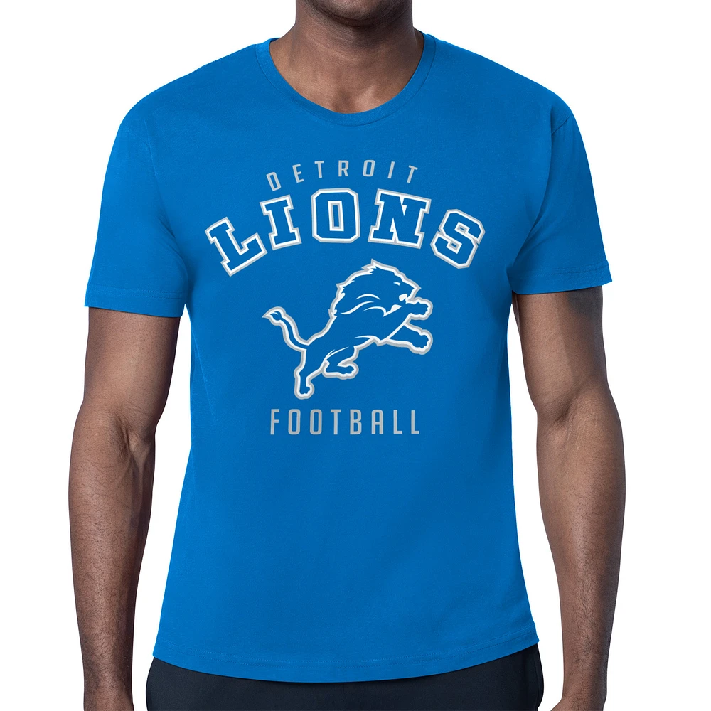 Men's Starter Blue Detroit Lions Team Logo T-Shirt