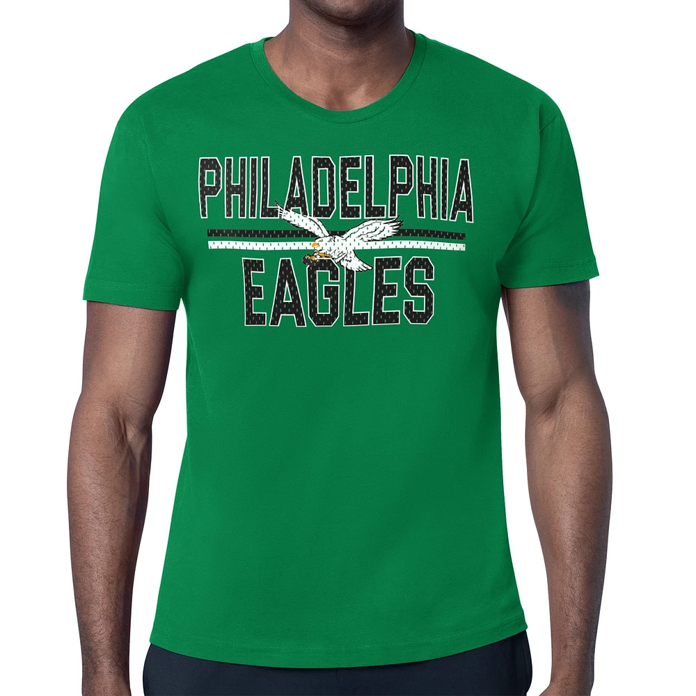 Men's Starter Kelly Green Philadelphia Eagles Mesh Look Retro Logo T-Shirt