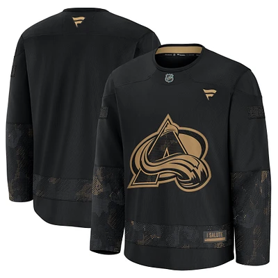 Men's Fanatics Black Colorado Avalanche 2024 Military Appreciation Practice Jersey