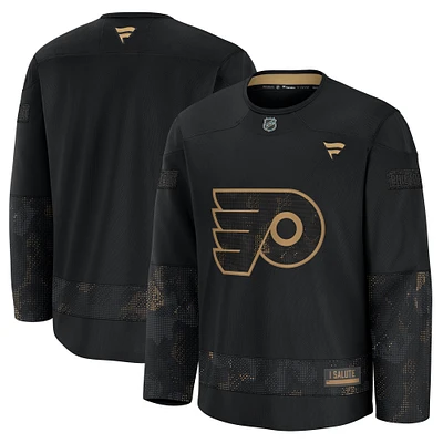 Men's Fanatics Black Philadelphia Flyers 2024 Military Appreciation Practice Jersey