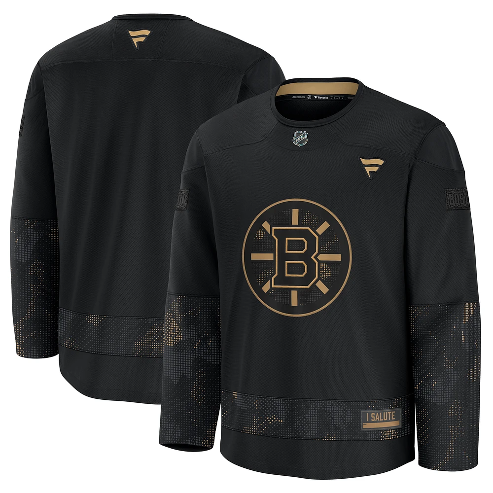Men's Fanatics Black Boston Bruins 2024 Military Appreciation Practice Jersey