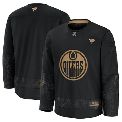 Men's Fanatics Black Edmonton Oilers 2024 Military Appreciation Practice Jersey