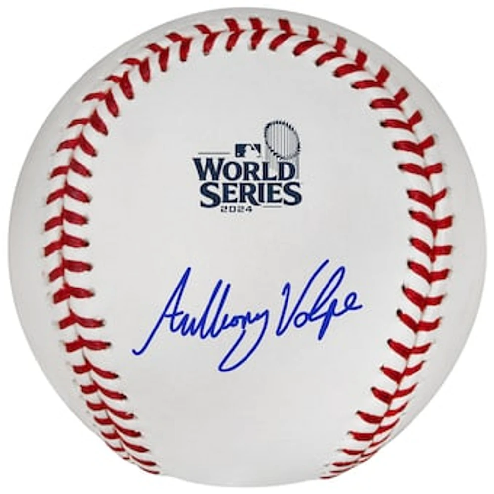 Anthony Volpe New York Yankees Autographed 2024 World Series Logo Baseball