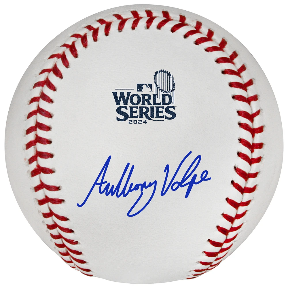 Anthony Volpe New York Yankees Autographed 2024 World Series Logo Baseball