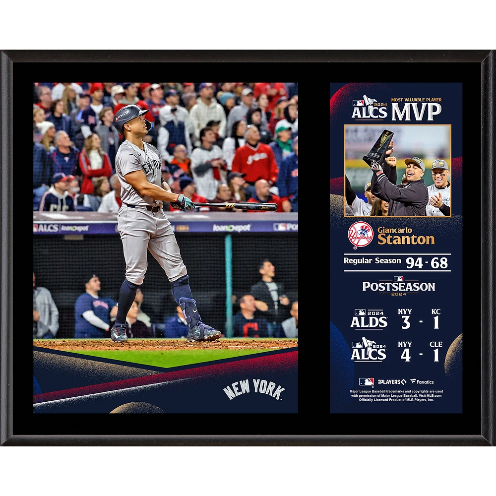 Giancarlo Stanton New York Yankees 2024 American League Champions MVP 12" x 15" Plaque