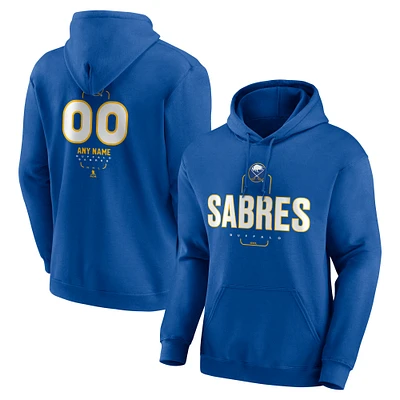 Men's Royal Buffalo Sabres Personalized Name & Number Midfielder Pullover Hoodie