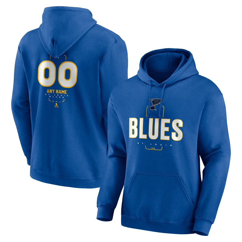 Men's Blue St. Louis Blues Personalized Name & Number Midfielder Pullover Hoodie