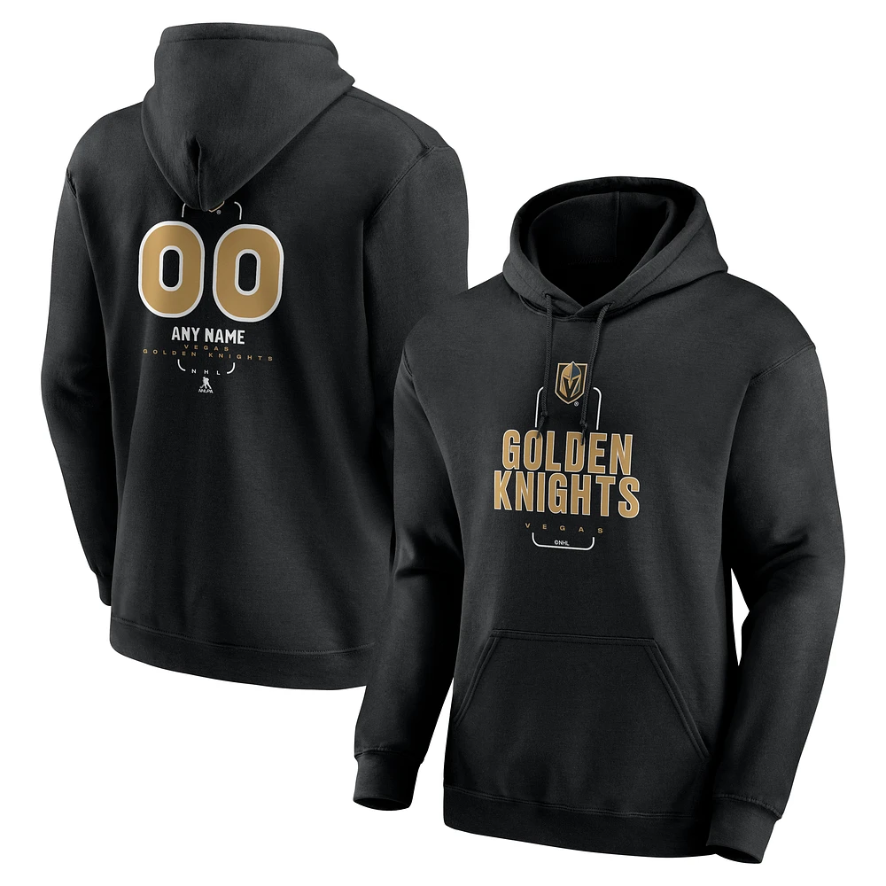 Men's Black Vegas Golden Knights Personalized Name & Number Midfielder Pullover Hoodie