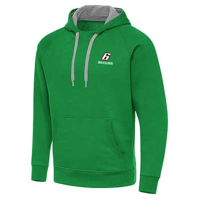 Men's Antigua Kelly Green Brad Keselowski Victory Pullover Hoodie