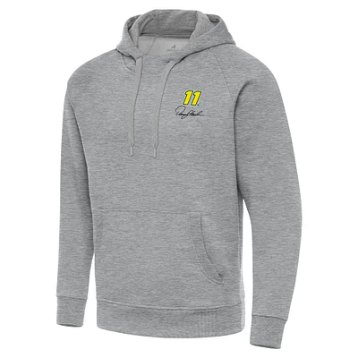 Men's Antigua Heather Gray Denny Hamlin Victory Pullover Hoodie