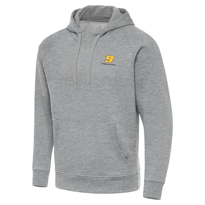 Men's Antigua Heather Gray Chase Elliott Victory Pullover Hoodie