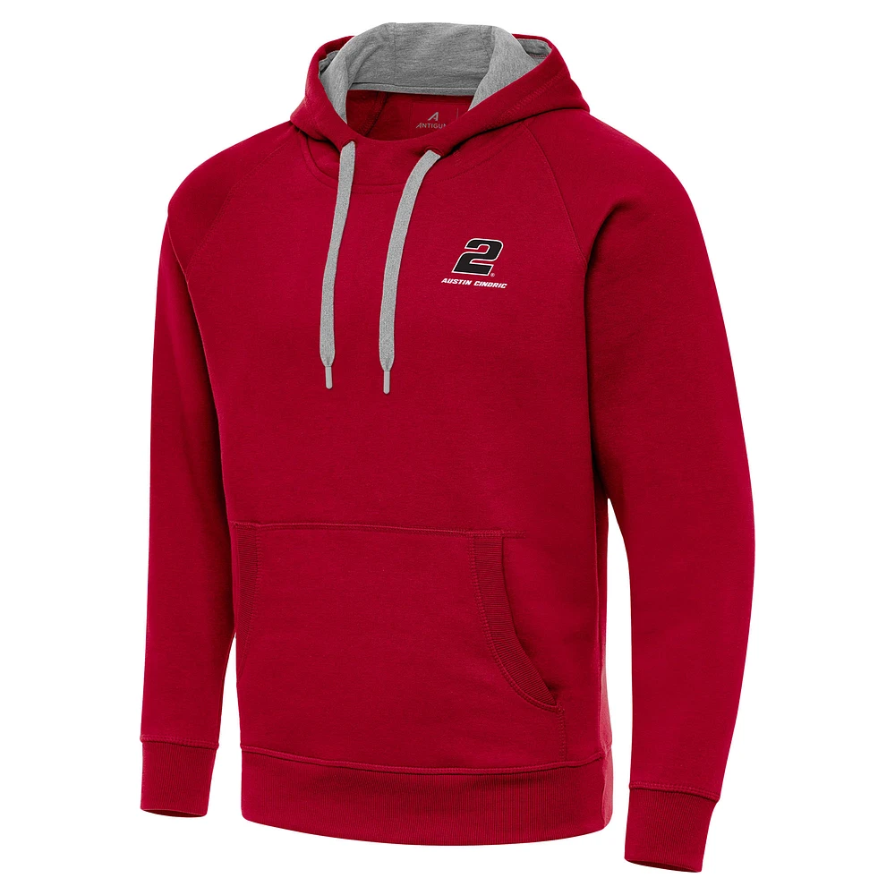 Men's Antigua Red Austin Cindric Victory Pullover Hoodie