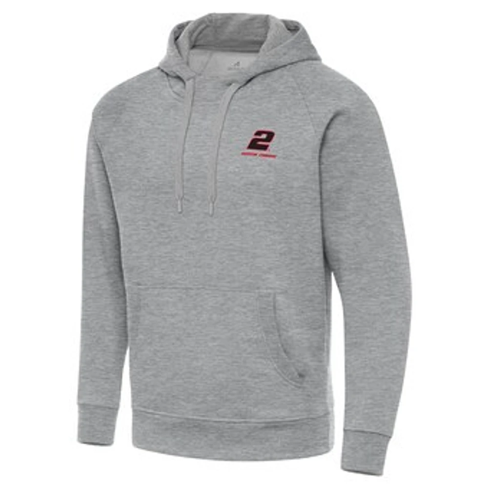 Men's Antigua Heather Gray Austin Cindric Victory Pullover Hoodie