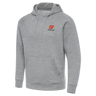 Men's Antigua Heather Gray Martin Truex Jr Victory Pullover Hoodie