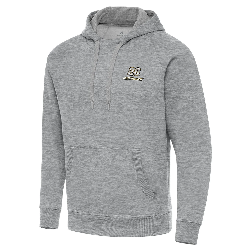 Men's Antigua Heather Gray Christopher Bell Victory Pullover Hoodie
