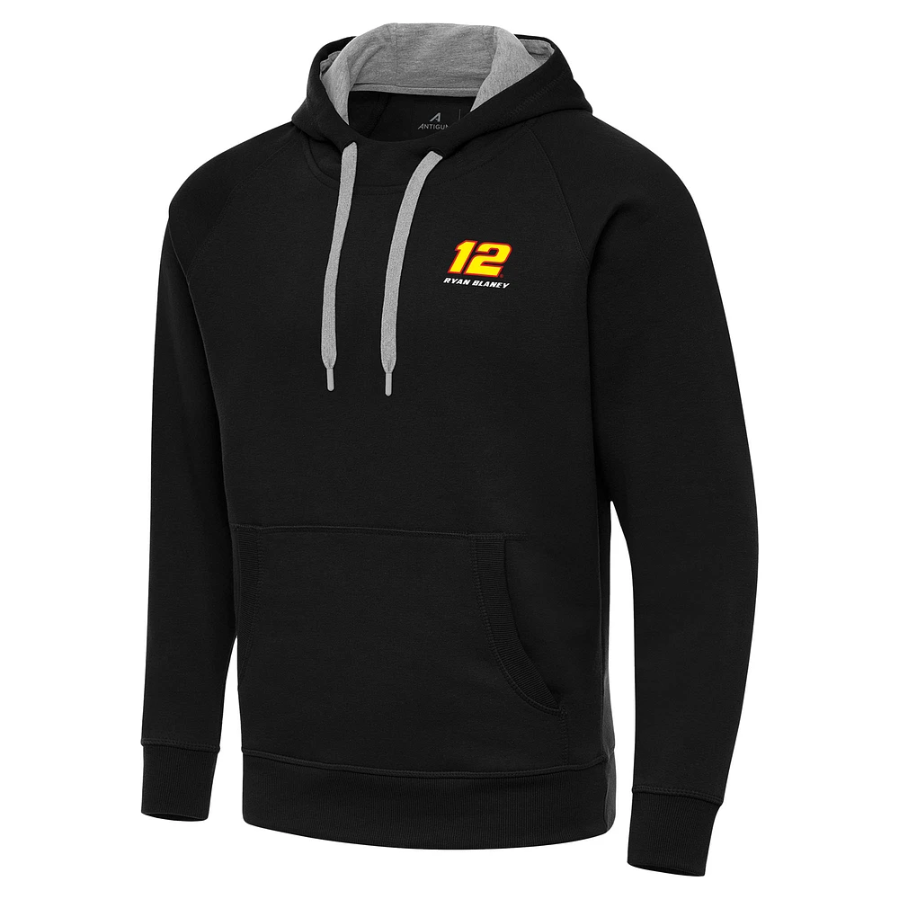 Men's Antigua Black Ryan Blaney Victory Pullover Hoodie