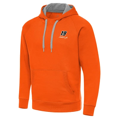 Men's Antigua Orange Martin Truex Jr Victory Pullover Hoodie