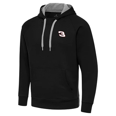 Men's Antigua Black Richard Childress Racing Victory Pullover Hoodie