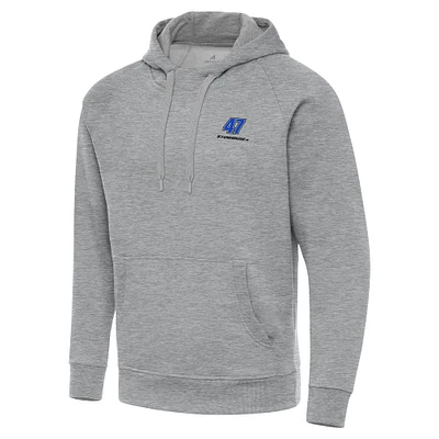 Men's Antigua Heather Gray Ricky Stenhouse Jr. Victory Pullover Hoodie