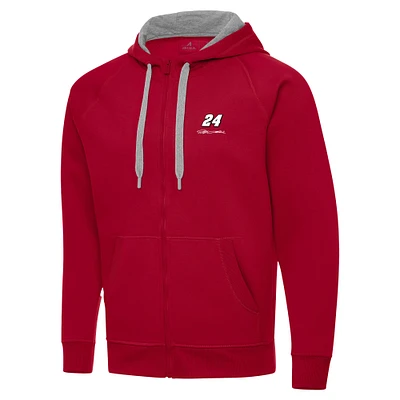 Men's Antigua Red Jeff Gordon Victory Full-Zip Hoodie