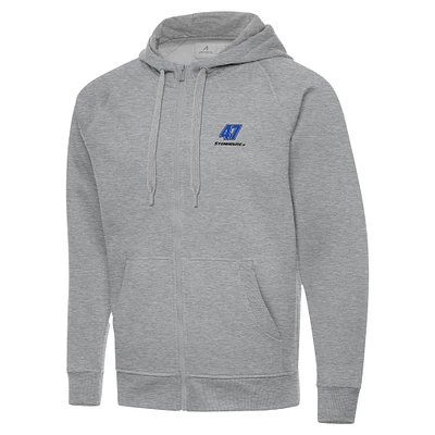 Men's Antigua Heather Gray Ricky Stenhouse Jr. Victory Full-Zip Hoodie