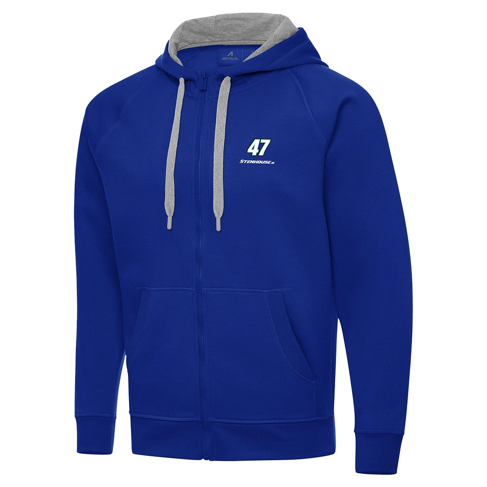 Men's Antigua Royal Ricky Stenhouse Jr. Victory Full-Zip Hoodie