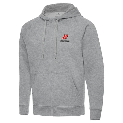 Men's Antigua Heather Gray Brad Keselowski Victory Full-Zip Hoodie