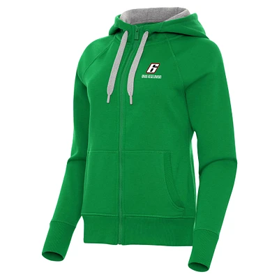 Women's Antigua Kelly Green Brad Keselowski Victory Full-Zip Hoodie
