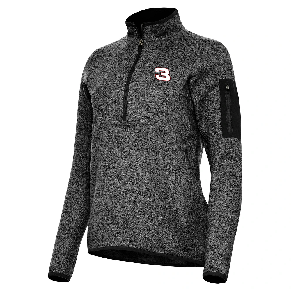 Women's Antigua Heather Richard Childress Racing Fortune Half-Zip Pullover Jacket