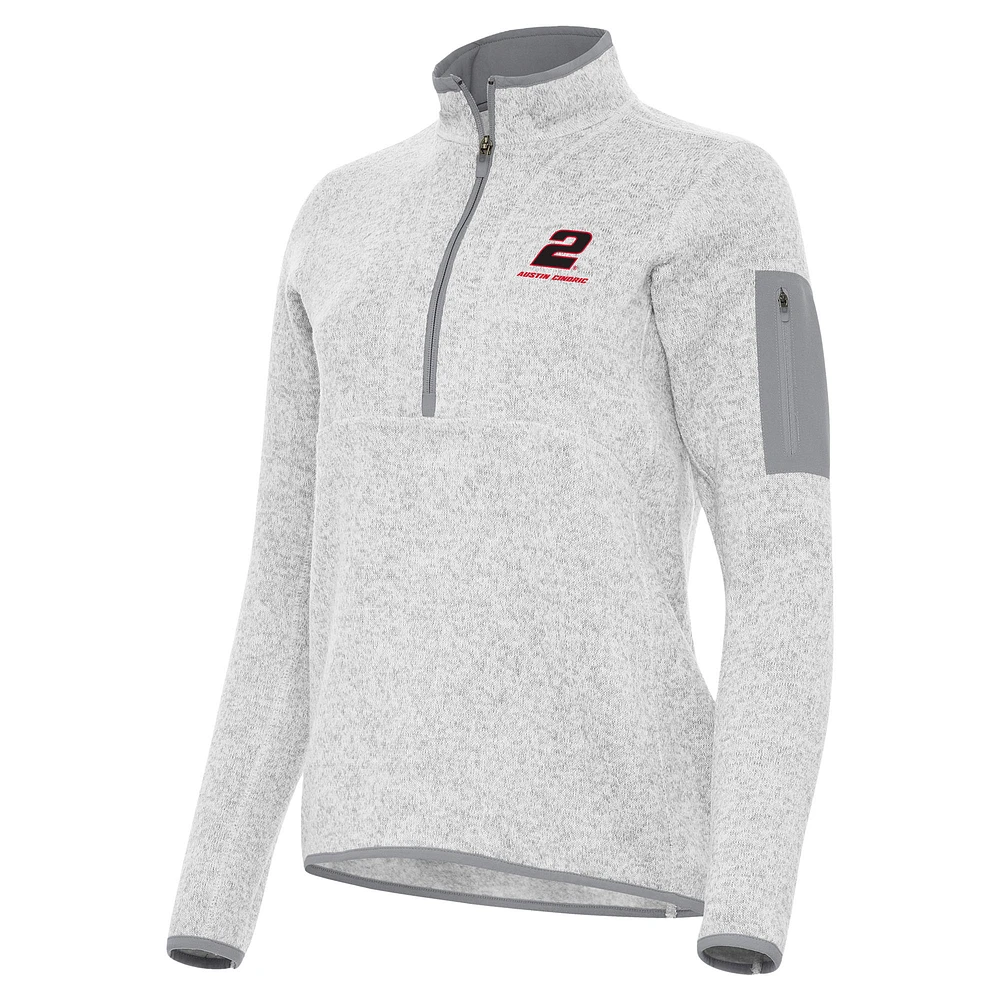 Women's Antigua Heather Gray Austin Cindric Fortune Half-Zip Pullover Jacket