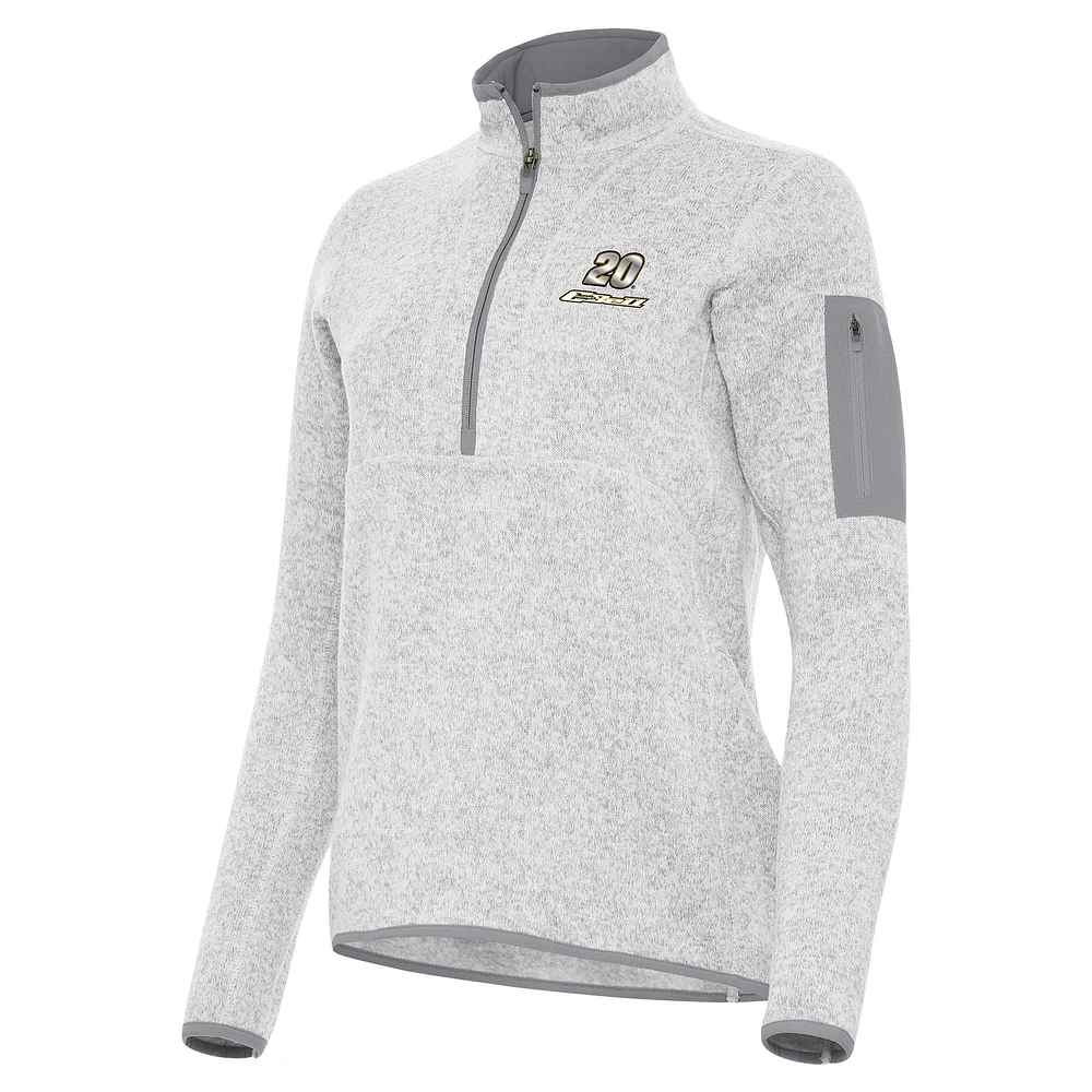 Women's Antigua Heather Gray Christopher Bell Fortune Half-Zip Pullover Jacket