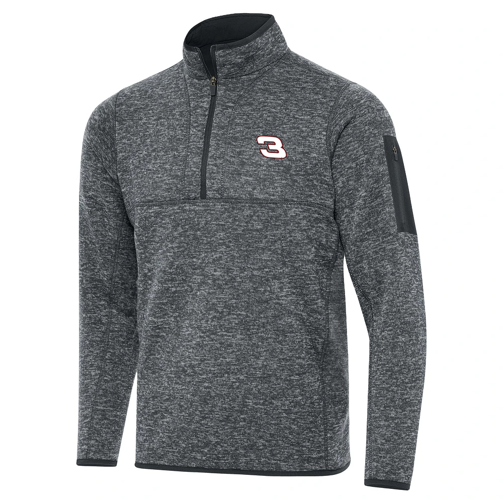 Men's Antigua Heather Gray Richard Childress Racing Big & Tall Fortune Quarter-Zip Pullover Jacket