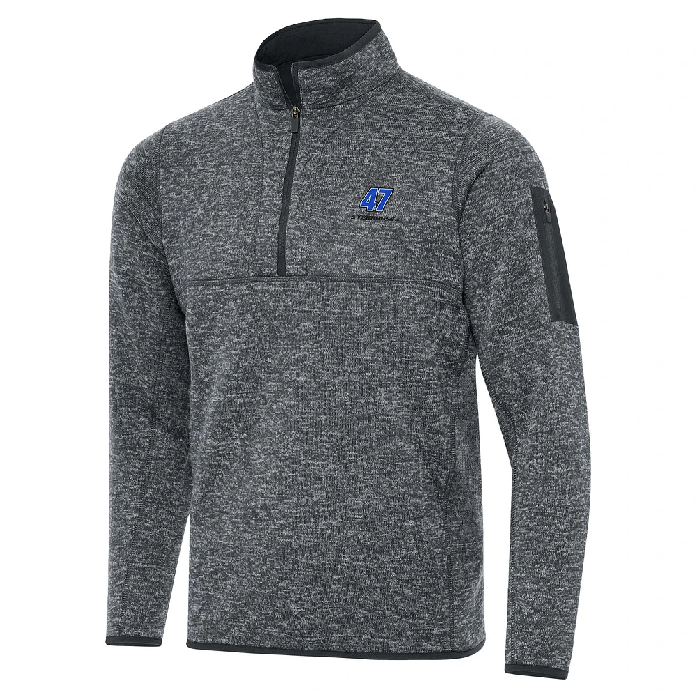 Men's Antigua Heather Gray Ricky Stenhouse Jr. Big & Tall Fortune Quarter-Zip Pullover Jacket